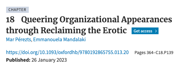 Queering Organizational Appearances through Reclaiming the Erotic | OCE, emlyon